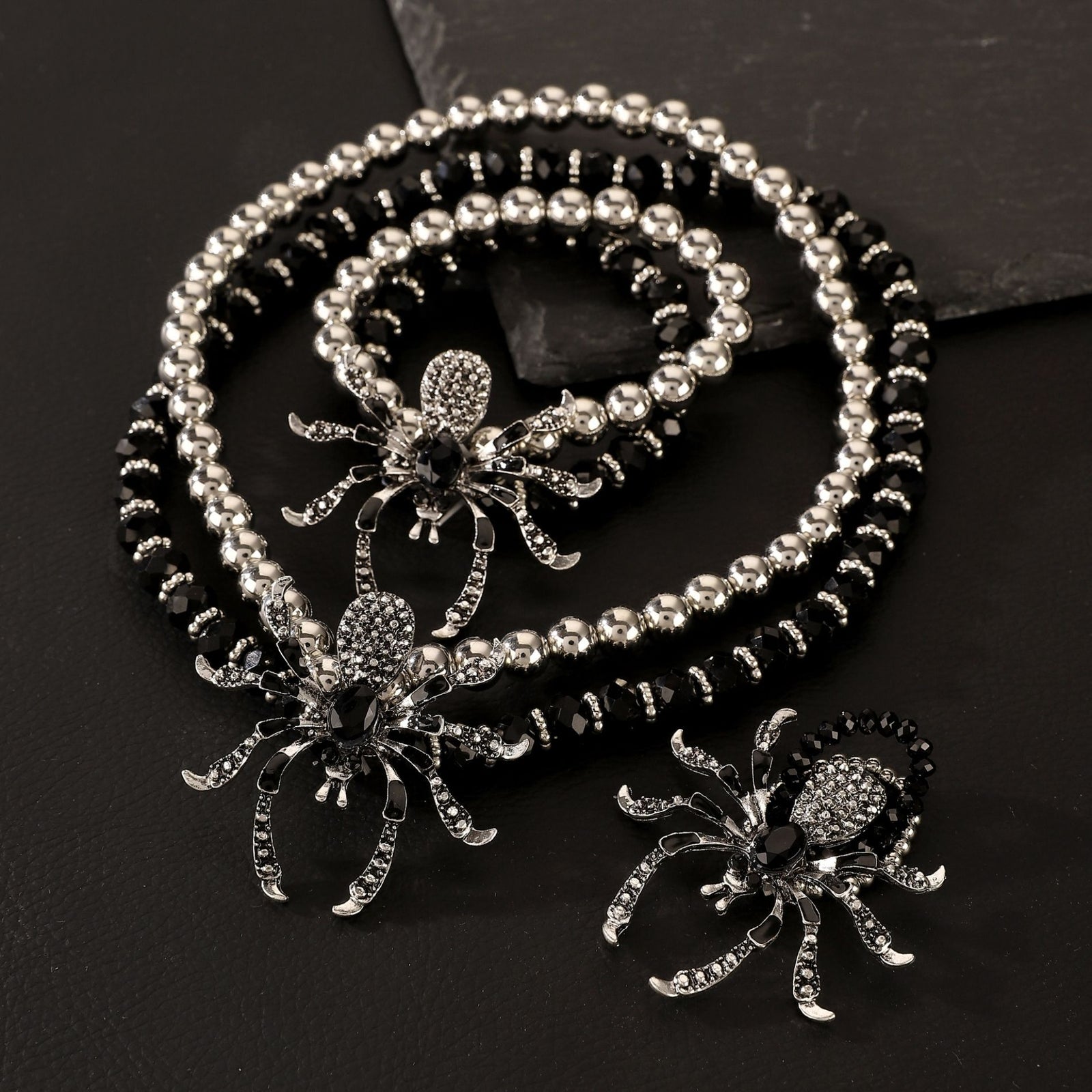 Spider Veil Earrings, Bracelet & Necklace