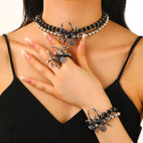 Spider Veil Earrings, Bracelet & Necklace