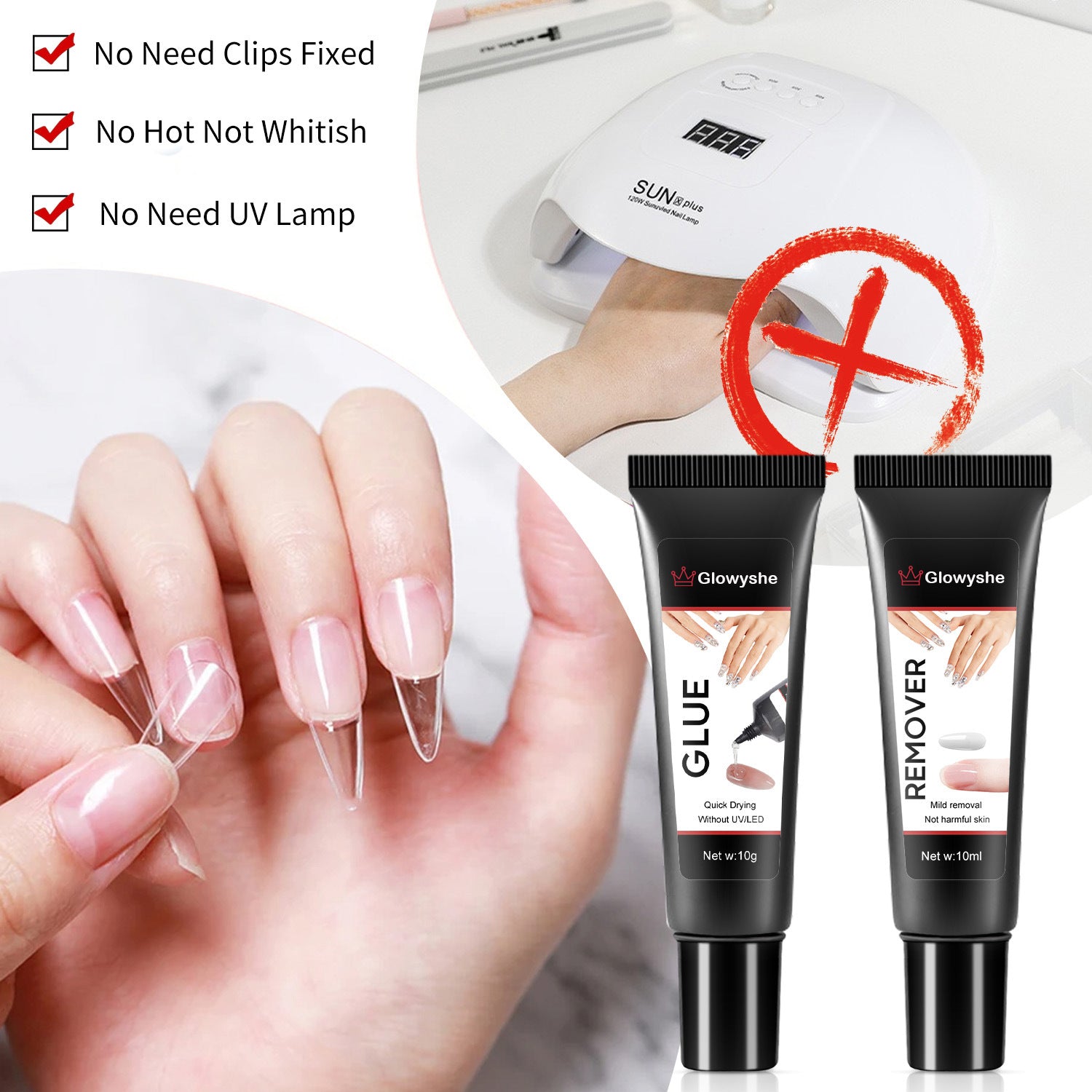 New Upgrade Semi-Solid Glue Without Cure Nail Glue