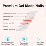 24pcs/Set Medium White Almond Press On Nails