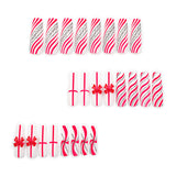24pcs/Set Christmas Extra Long Red Bow Glitter Press On Nails