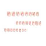 24pcs/Set Christmas Short Square Snowflake Star Press On Nails