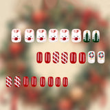 24pcs/Set Christmas Short Square Christmas Tree Reindeer Press On Nails