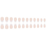 24pcs/Set Short Ballet V-Shape White French Tip Press On Nails