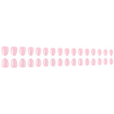 24pcs/Set Solid Light Pink Short Oval Press On Nails