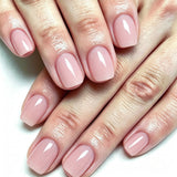 24pcs/Set Nude Pink Solid Short Square Press On Nails
