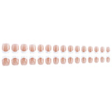 24pcs/Set Short Square Nude White Tip French Press On Nails