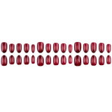 24pcs/Set Burgundy Ombre Gradient Short Squoval Press On Nails
