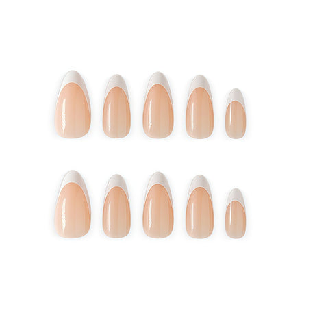 24pcs/Set Medium White Almond Press On Nails