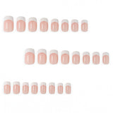 24pcs/Set Medium Square White French Press On Nails