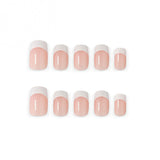 24pcs/Set Medium Square White French Press On Nails