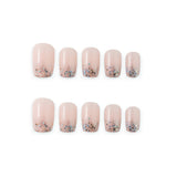 24pcs/Set Nude Pink Gradient French Medium Square Press On Nails