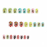 24pcs/Set Cartoon Labubu Short Squoval Press On Nails