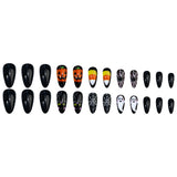 24pcs/Set Spider Web Pumpkin Halloween Medium Almond Press On Nails